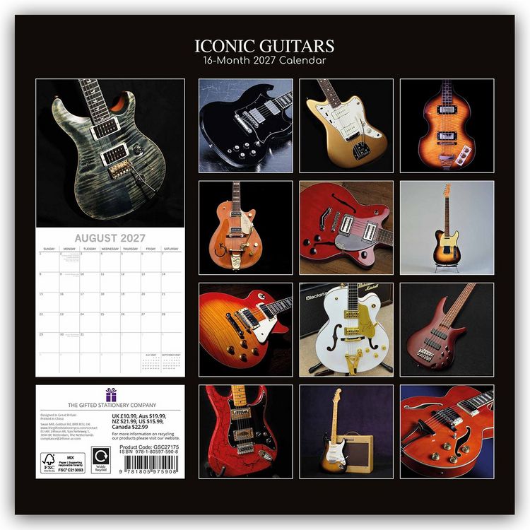 Produktbild: Iconic Guitars &ndash; Legend&auml;re Gitarren 2027 &ndash; 16-Monatskalender
