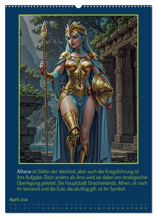 Produktbild: Olympische G&ouml;tter (hochwertiger Premium Wandkalender 2026 DIN A2 hoch), Kunstdruck in Hochglanz