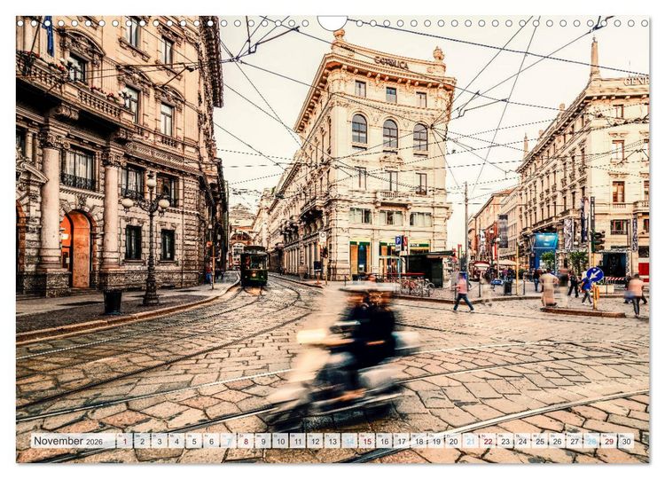Produktbild: Italienisches Stadtgefl&uuml;ster, Rom - Mailand - Florenz (Wandkalender 2026 DIN A3 quer), CALVENDO Monatskalender