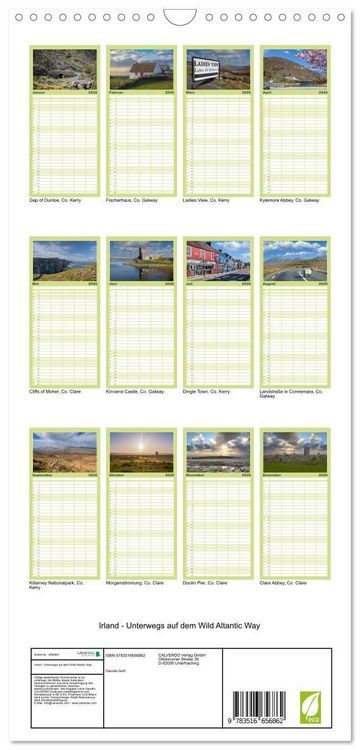 Produktbild: Familienplaner 2026 - Irland - Unterwegs auf dem Wild Altantic Way mit 5 Spalten (Wandkalender, 21 x 45 cm) CALVENDO