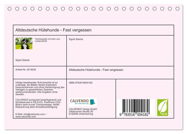 Produktbild: Altdeutsche H&uuml;tehunde - Fast vergessen (Tischkalender 2026 DIN A5 quer), CALVENDO Monatskalender