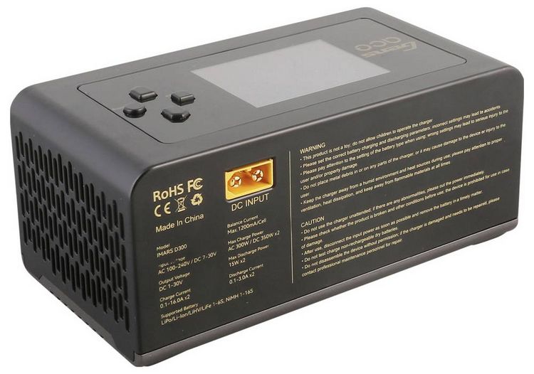 Produktbild: Gens ace Imars D300 Modellbau-Ladeger&auml;t 16A LiPo, LiIon, LiHV, LiFePO, NiMH doppelter Ladeausgang, Akkuerkennung, Entladefunktion