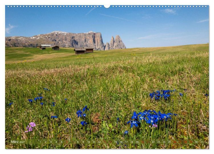 Produktbild: Sehnsucht Seiser Alm (hochwertiger Premium Wandkalender 2027 DIN A2 quer), Kunstdruck in Hochglanz
