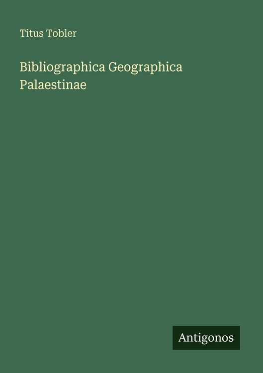 Produktbild: Bibliographica Geographica Palaestinae