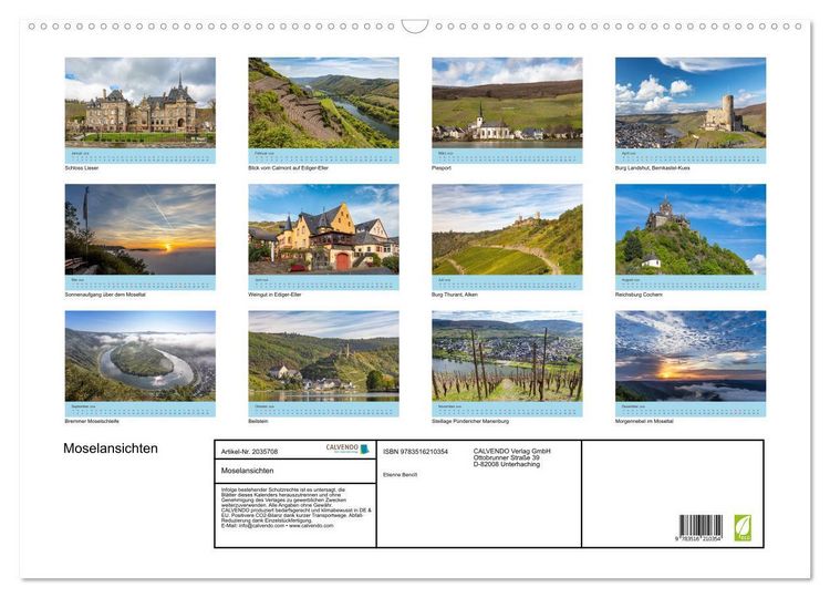 Produktbild: Moselansichten (Wandkalender 2026 DIN A2 quer), CALVENDO Monatskalender