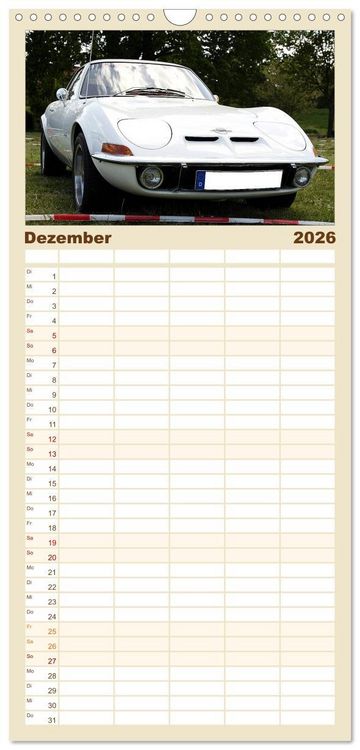 Produktbild: Familienplaner 2026 - Opel GT Der Kalender mit 5 Spalten (Wandkalender, 21 x 45 cm) CALVENDO