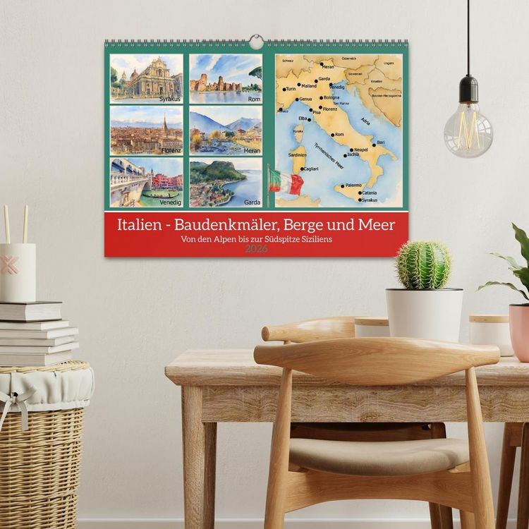 Produktbild: Italien - Baudenkm&auml;ler, Berge und Meer (Wandkalender 2026 DIN A3 quer), CALVENDO Monatskalender