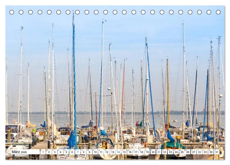 Produktbild: Schiff und Segel - HIDDENSEE (Tischkalender 2026 DIN A5 quer), CALVENDO Monatskalender