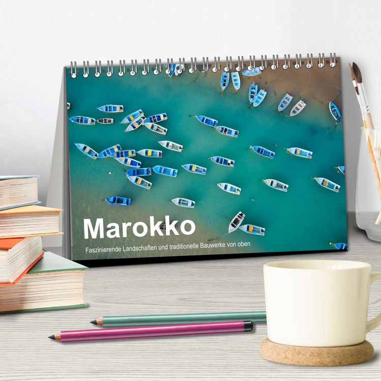 Produktbild: Marokko - Faszinierende Landschaften und traditionelle Bauwerke von oben (Tischkalender 2026 DIN A5 quer), CALVENDO Monatskalender