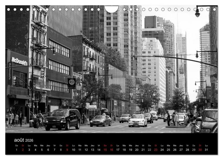 Produktbild: New York en noir et blanc (Calendrier mural 2026 DIN A4 vertical), CALVENDO calendrier mensuel