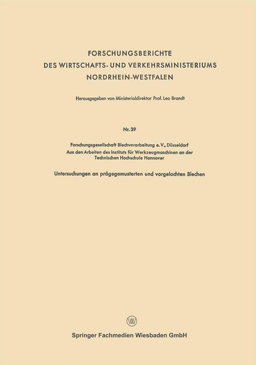 Produktbild: Forschungsberichte des Wirtschafts- und Verkehrsministeriums Nordrhein-Westfalen