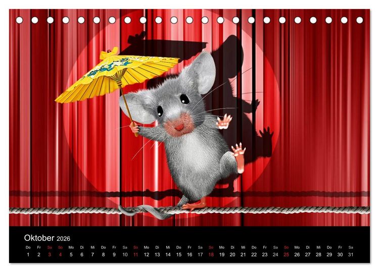 Produktbild: Hier ist die Maus zuhaus' (Tischkalender 2026 DIN A5 quer), CALVENDO Monatskalender