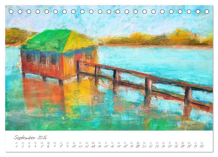 Produktbild: Oberbayerns Seen in Farbe - mit Pinsel und Farbe an den Ufern bayerischer Seen (Tischkalender 2026 DIN A5 quer), CALVENDO Monatskalender