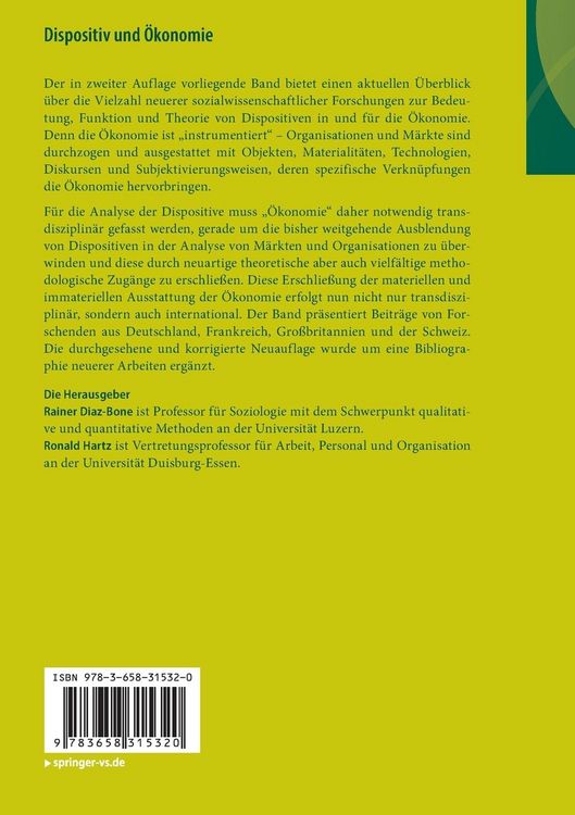 Produktbild: Dispositiv und &Ouml;konomie