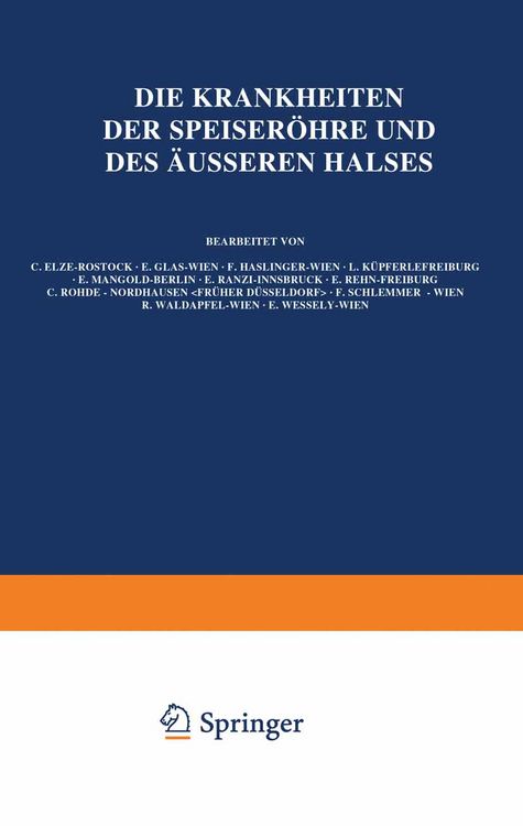Produktbild: Die Krankheiten der Speiser&ouml;hre und des &Auml;usseren Halses