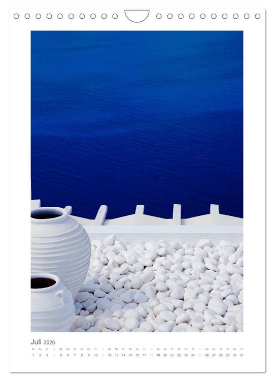 Produktbild: SANTORINI - INSEL DES LICHTS (Wandkalender 2026 DIN A4 hoch), CALVENDO Monatskalender