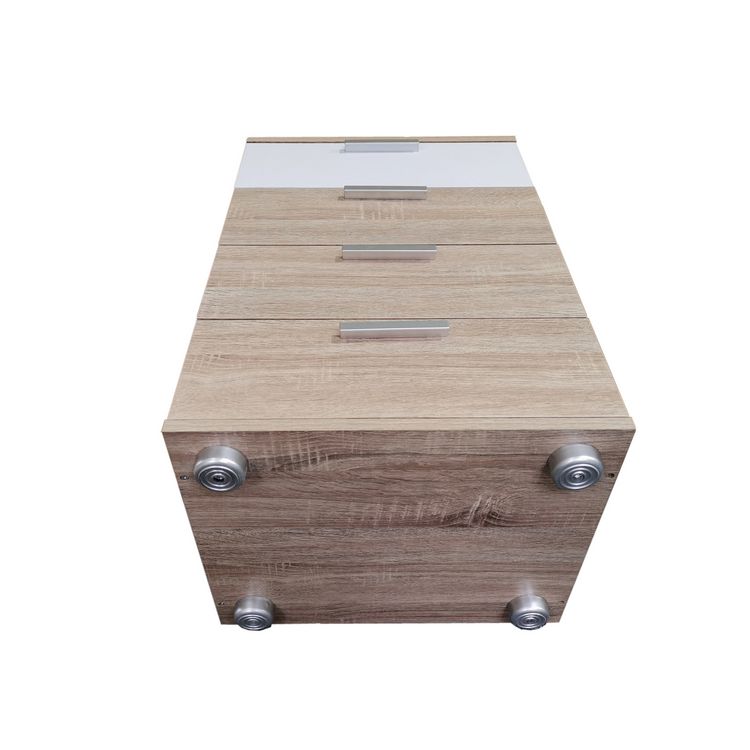 Produktbild: HTI-Living Nachtkonsole Nachtschrank Nina 4 Sonoma Wei&szlig; 2er