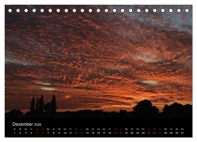 Produktbild: Niederrheinischer Himmel (Tischkalender 2026 DIN A5 quer), CALVENDO Monatskalender