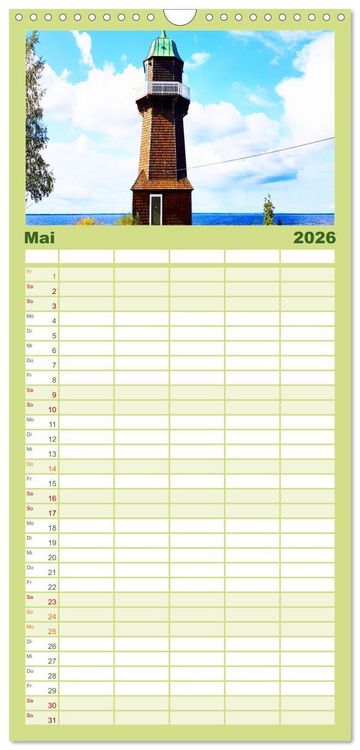 Produktbild: Familienplaner 2026 - Leuchtt&uuml;rme - Wegweisend durch das Jahr mit 5 Spalten (Wandkalender, 21 x 45 cm) CALVENDO