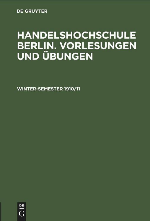 Produktbild: Winter-Semester 1910/11