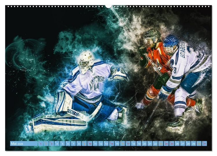 Produktbild: Eishockey - extrem cool (hochwertiger Premium Wandkalender 2026 DIN A2 quer), Kunstdruck in Hochglanz