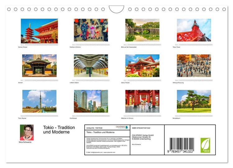Produktbild: Tokio - Tradition und Moderne (Wandkalender 2026 DIN A4 quer), CALVENDO Monatskalender