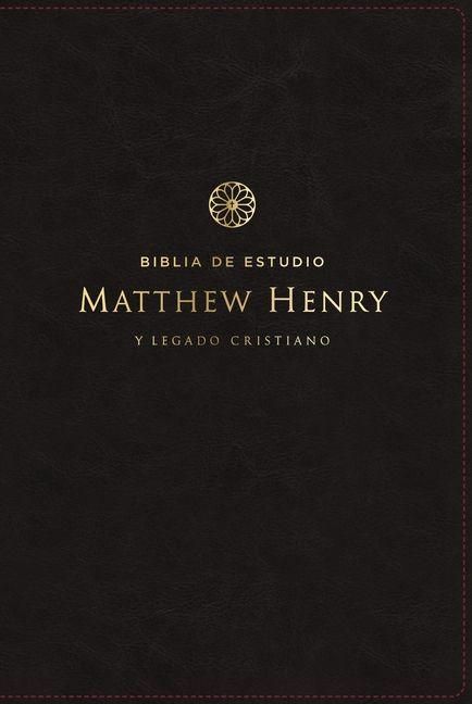 Produktbild: RVR, Biblia de estudio Matthew Henry y legado cristiano, Leathersoft, Negro, Interior a dos colores, Comfort Print