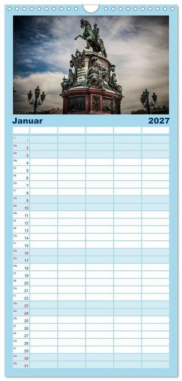 Produktbild: Familienplaner 2027 - Sankt Petersburg - "Venedig des Nordens" mit 5 Spalten (Wandkalender, 21 x 45 cm) CALVENDO