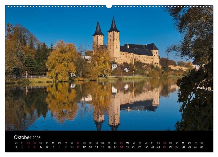 Produktbild: S&auml;chsische Burgen und Schl&ouml;sser (hochwertiger Premium Wandkalender 2026 DIN A2 quer), Kunstdruck in Hochglanz