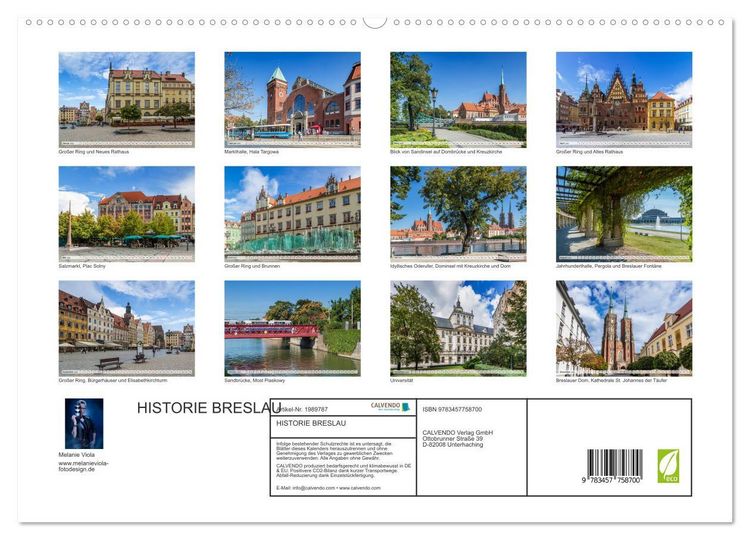 Produktbild: HISTORIE BRESLAU (hochwertiger Premium Wandkalender 2026 DIN A2 quer), Kunstdruck in Hochglanz