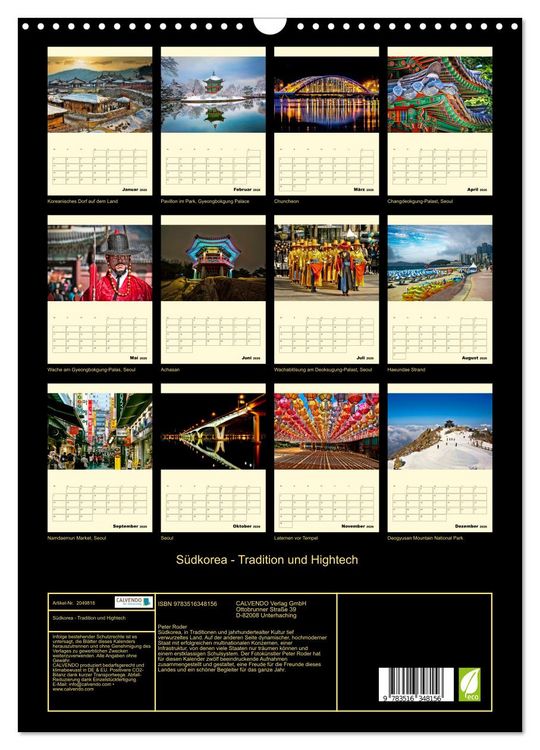Produktbild: S&uuml;dkorea - Tradition und Hightech (Wandkalender 2026 DIN A3 hoch), CALVENDO Monatskalender