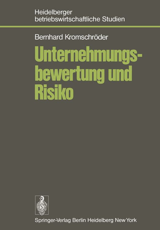 Produktbild: Unternehmungsbewertung und Risiko