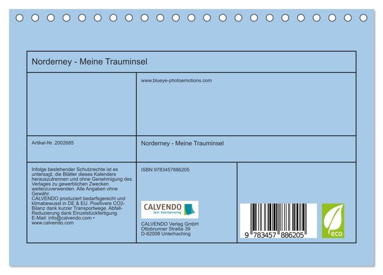 Produktbild: Norderney - Meine Trauminsel (Tischkalender 2026 DIN A5 quer), CALVENDO Monatskalender