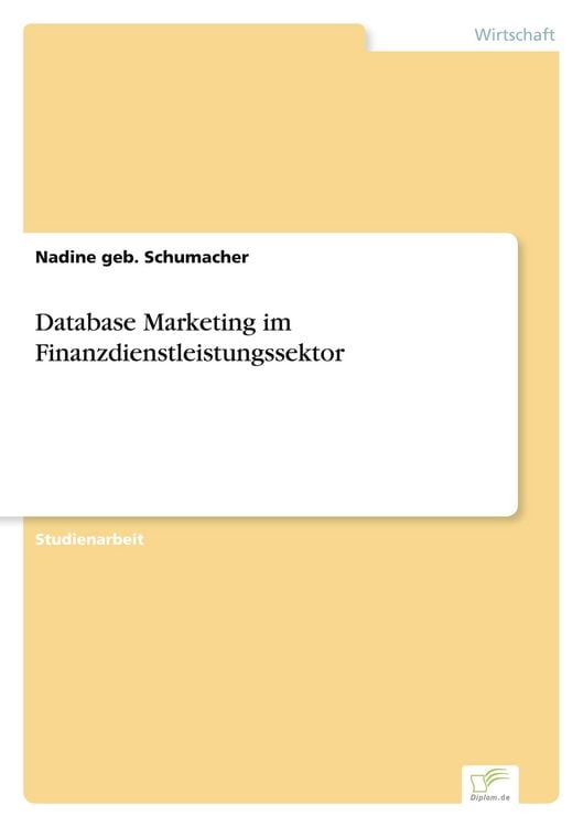 Produktbild: Database Marketing im Finanzdienstleistungssektor