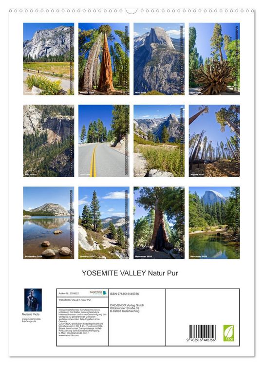 Produktbild: YOSEMITE VALLEY Natur Pur (hochwertiger Premium Wandkalender 2026 DIN A2 hoch), Kunstdruck in Hochglanz