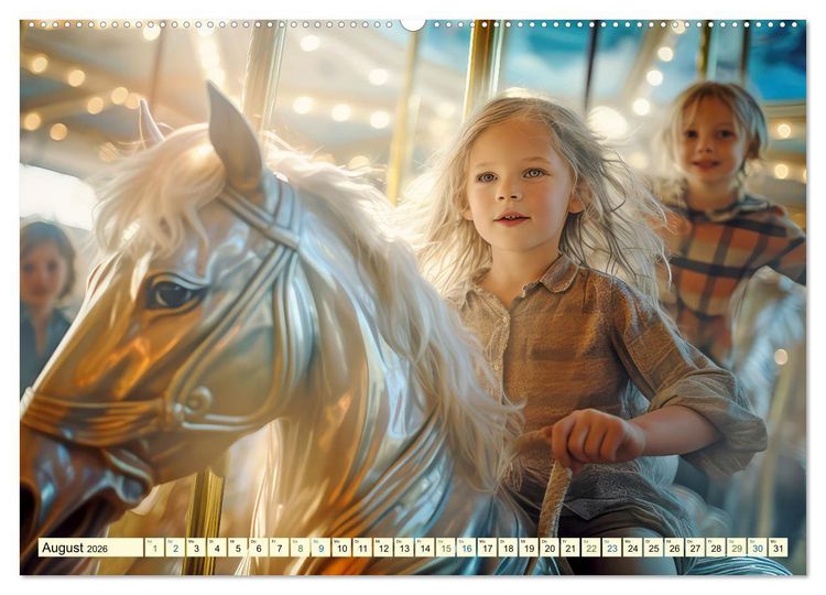 Produktbild: Karussell Nostalgie fr&uuml;her und heute (hochwertiger Premium Wandkalender 2026 DIN A2 quer), Kunstdruck in Hochglanz