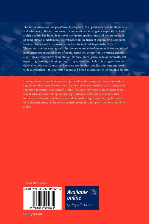 Produktbild: Speech, Audio, Image and Biomedical Signal Processing using Neural Networks