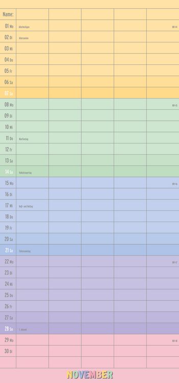 Produktbild: Familienplaner Regenbogen 2027