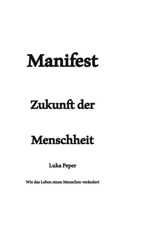 Produktbild: Manifest Zukunft der Menschheit