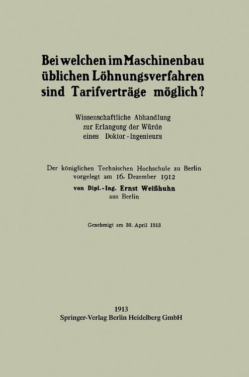 Produktbild: Bei welchen im Maschinenbau &uuml;blichen L&ouml;hnungsverfahren sind Tarifvertr&auml;ge m&ouml;glich?