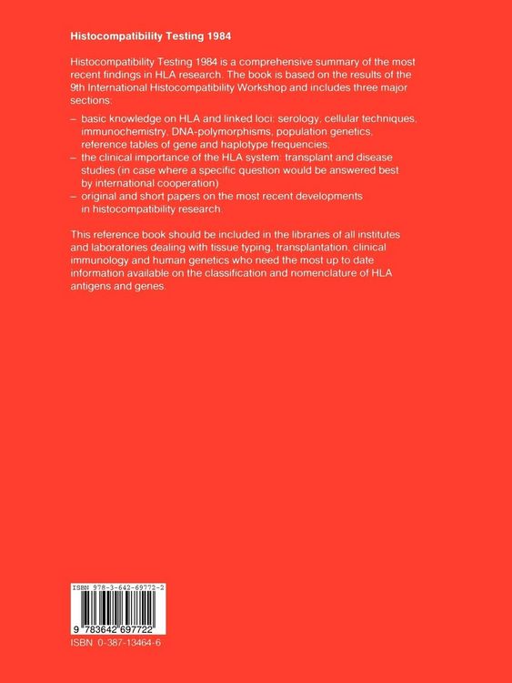 Produktbild: Histocompatibility Testing 1984