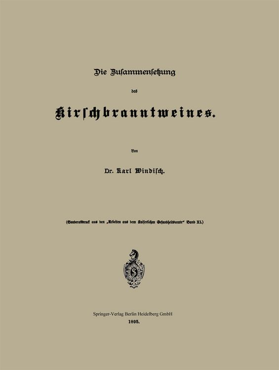 Produktbild: Die Zusammensetzung des Kirschbranntweines