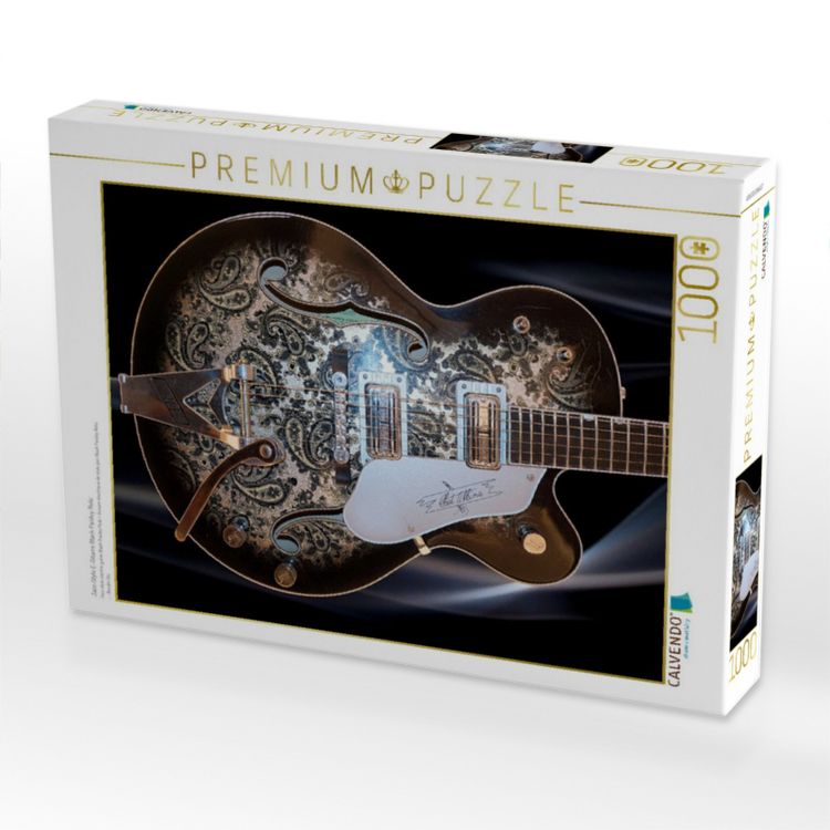 Produktbild: CALVENDO Puzzle Jazz-Style E-Gitarre Black Paisley Relic | 1000 Teile Lege-Gr&ouml;&szlig;e 64x48cm Foto-Puzzle f&uuml;r gl&uuml;ckliche Stunden