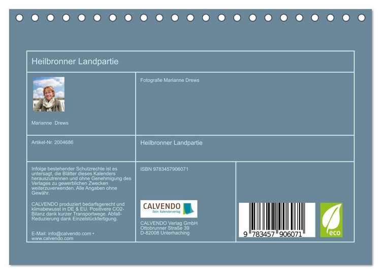 Produktbild: Heilbronner Landpartie (Tischkalender 2026 DIN A5 quer), CALVENDO Monatskalender