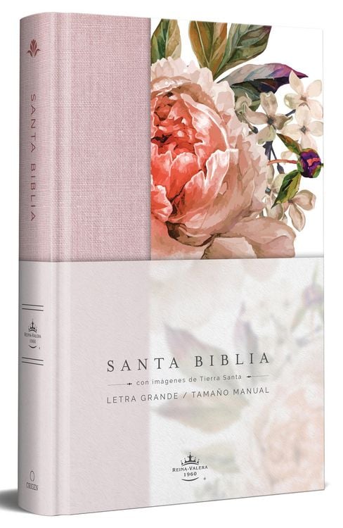 Produktbild: Biblia Reina Valera 1960 Letra Grande. Tapa Dura, Tela Rosada Con Flores, Tama&ntilde;o Manual / Bible Rvr 1960. Handy Size, Large Print, Hardcover, Pink