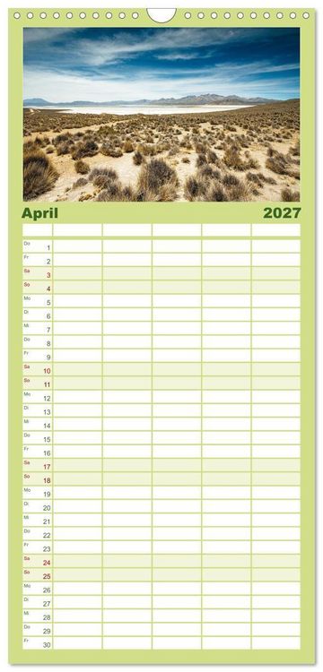 Produktbild: Familienplaner 2027 - Geheimnisvolles Peru mit 5 Spalten (Wandkalender, 21 x 45 cm) CALVENDO