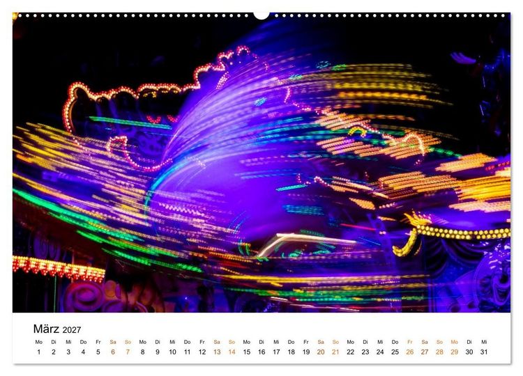 Produktbild: Lichter des Jahrmarkts in Langzeitbelichtung (hochwertiger Premium Wandkalender 2027 DIN A2 quer), Kunstdruck in Hochglanz