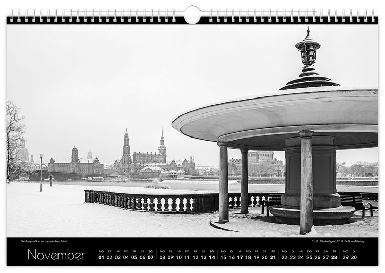 Produktbild: Kalender Dresden schwarz / wei&szlig; 2027