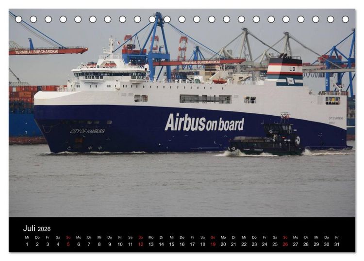 Produktbild: Schiffe auf der Elbe (Tischkalender 2026 DIN A5 quer), CALVENDO Monatskalender
