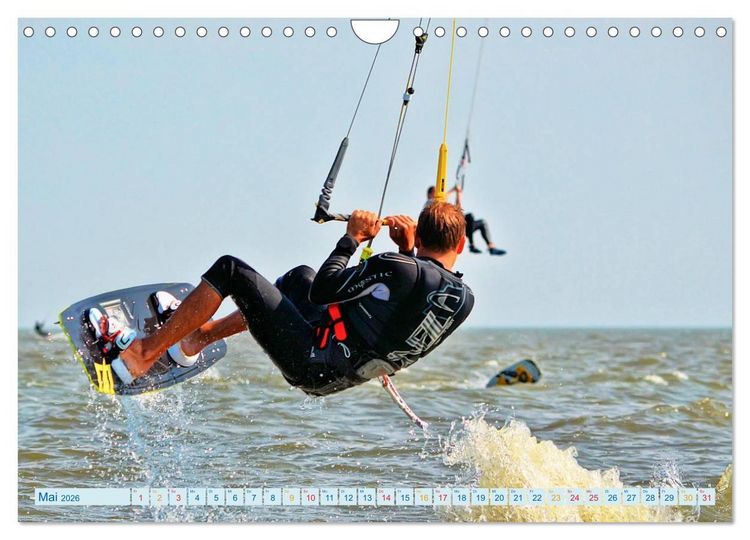 Produktbild: Kitesurfen - Wasser, Wind und coole Typen (Wandkalender 2026 DIN A4 quer), CALVENDO Monatskalender